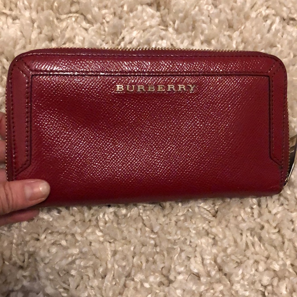 Burberry Elmore Burgundy Patent Leather Wallet